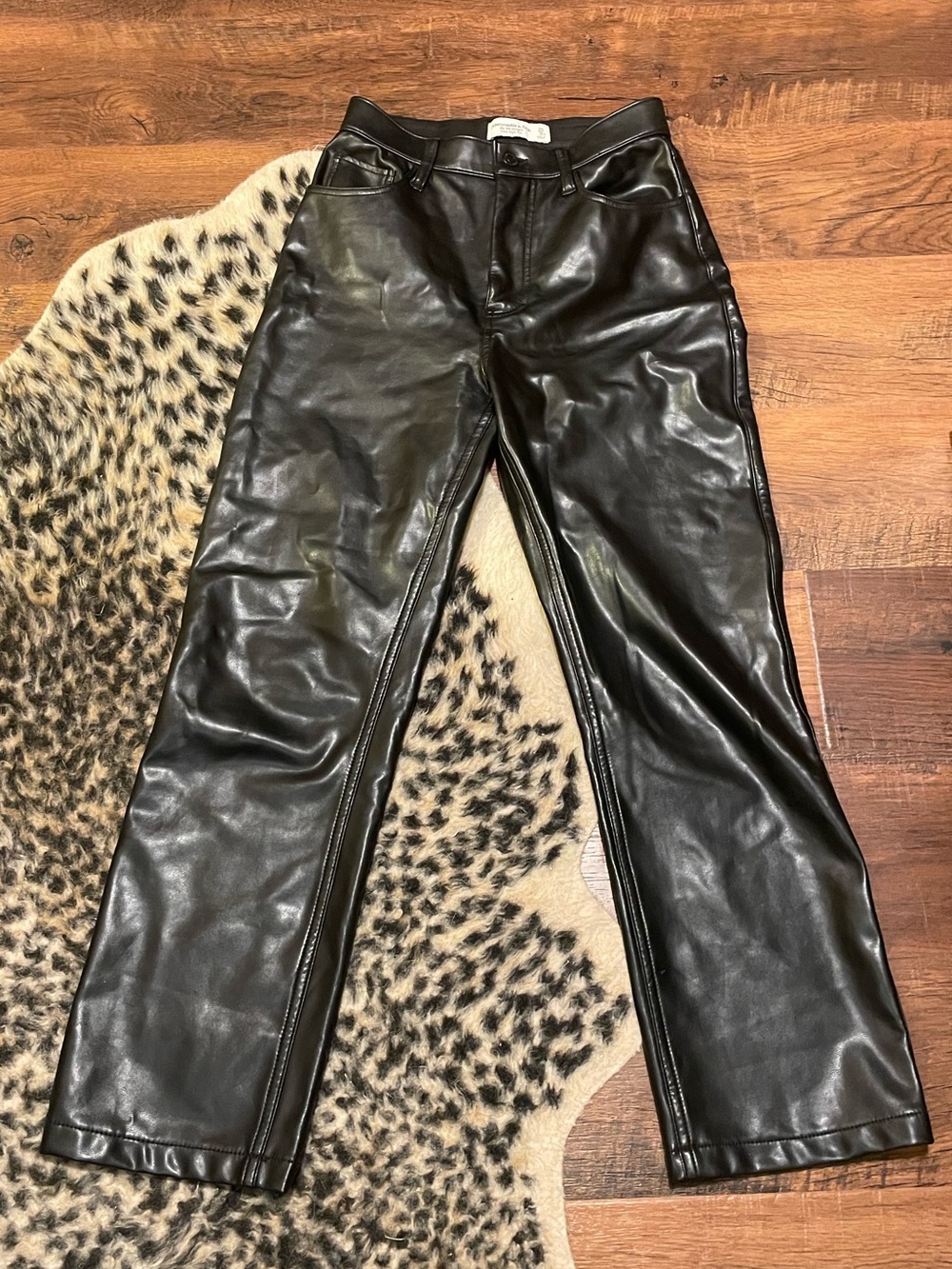 Abercrombie & Fitch Black Faux Leather Pants